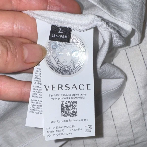 Versace White Graphic Tee Men’s Italian Large - Picture 5 of 5